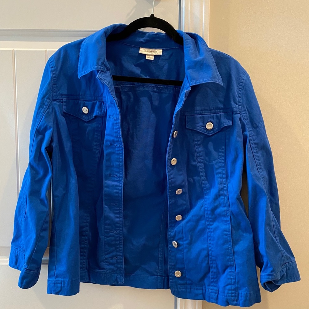 bright blue statement jacket